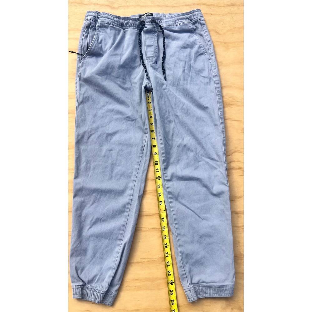 RSQ Mens Jogger Pants XL Light Blue Twill Elastic Waist Drawstring RN 108168 - Picture 2 of 11